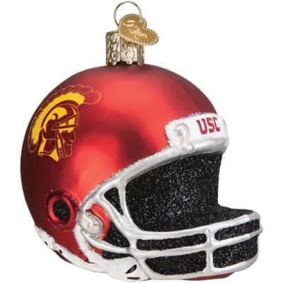 Old World Christmas Glass Blown Ornament for Christmas Tree, USC Football Helmet