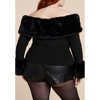 ELOQUII Faux Fur Off The Shoulder Sweater - 3 of 4