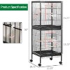 55-Inch Bird Cage, Large 20.25 in Wide Aviary with Wooden Perches, 4 Access Doors & Slide-Out Tray, Easy-Clean for Parakeets, Cockatiels & Lovebirds - 2 of 4