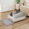 Kumasinova Odor Resistant Cat Litter Box with 201 Stanless Steel Tray,Suitable for Cats up to 15lbs,Sand Drop Pedal Design,White - 4 of 4