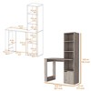 NicBex Home Office Desks Morden Desk with Storage Office Home Desks Work Writing Table with Open Storage Shelves and 1 Cabinet for Study, Gray - 2 of 4