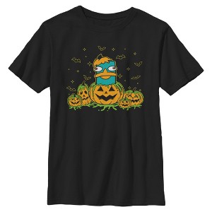 Boys Phineas and Ferb Perry the Platypus Pumpkin Green Goo T Shirt - 1 of 4