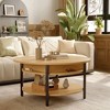 WOWLIVE 36"W Lift Top Coffee Table with Storage, Round Wood Cocktail Table for Living Room, CT003 - 2 of 4