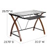 Emma and Oliver Glass Computer Desk-Pull-Out Keyboard Tray & Crisscross Frame - 3 of 4