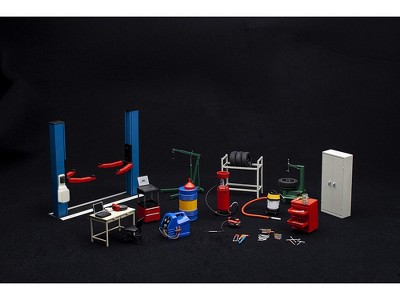 Complete set 1/64 garage furniture - All scale diorama supplies store