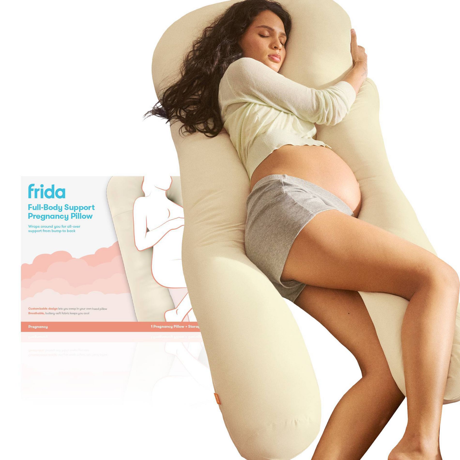 Frida Mom Full Body Support Pregnancy Pillow - Marshmallow