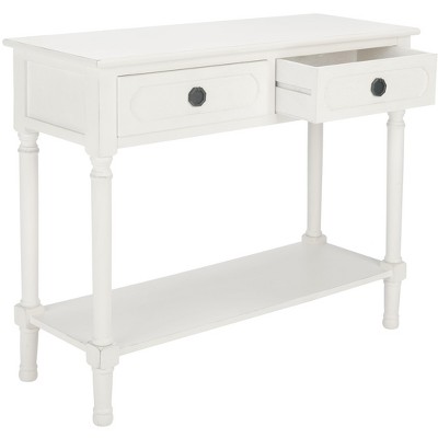Allura Distressed White Wood 2-Drawer Console Table