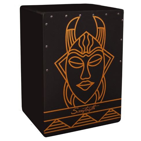 Sawtooth Harmony Series Hand Stained Spirit Design Satin Black Compact Size Cajon Percussion Box - image 1 of 4