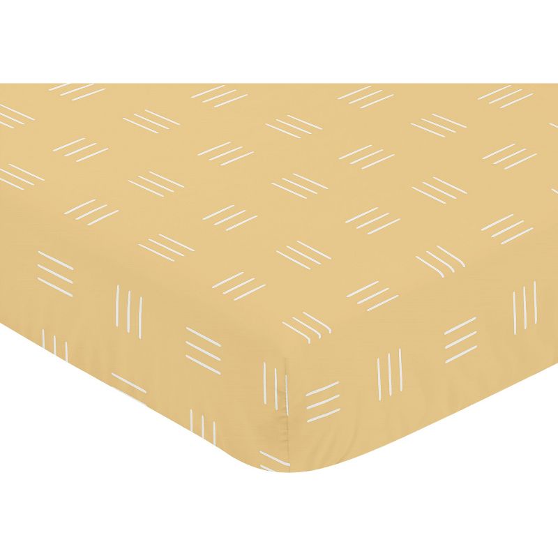 Sweet Jojo Designs Gender Neutral Baby Fitted Crib Sheet Boho Hatch Yellow and White, 4 of 8
