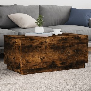 vidaXL Coffee Table Smoked Oak Engineered wood 35.4x19.7x15.7 in - 1 of 2
