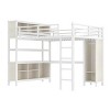 TIRAMISUBEST Metal Loft Bed with Wardrobe and L-shaped Desk, Full/Queen Size Loft Bedframe with Storage Cubes & Shelves, Heavy Duty Loft Bed for Kids - 3 of 4