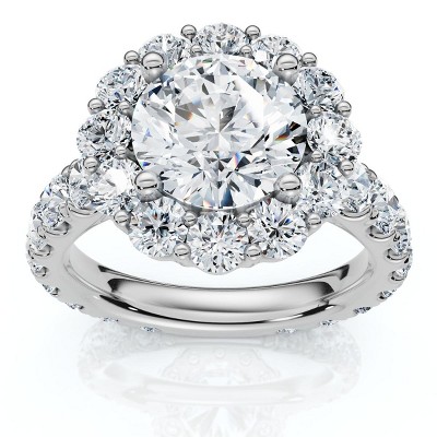Pompeii3 Certified 4 1/4Ct Diane Diamond Engagement Ring 14k Gold or Platinum Lab Created