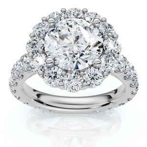 Pompeii3 Certified 4 1/4Ct Diane Diamond Engagement Ring 14k Gold or Platinum Lab Created - 1 of 4