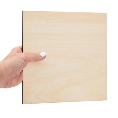 8 Pack Thin Unfinished Basswood Plywood Squares for DIY Crafts