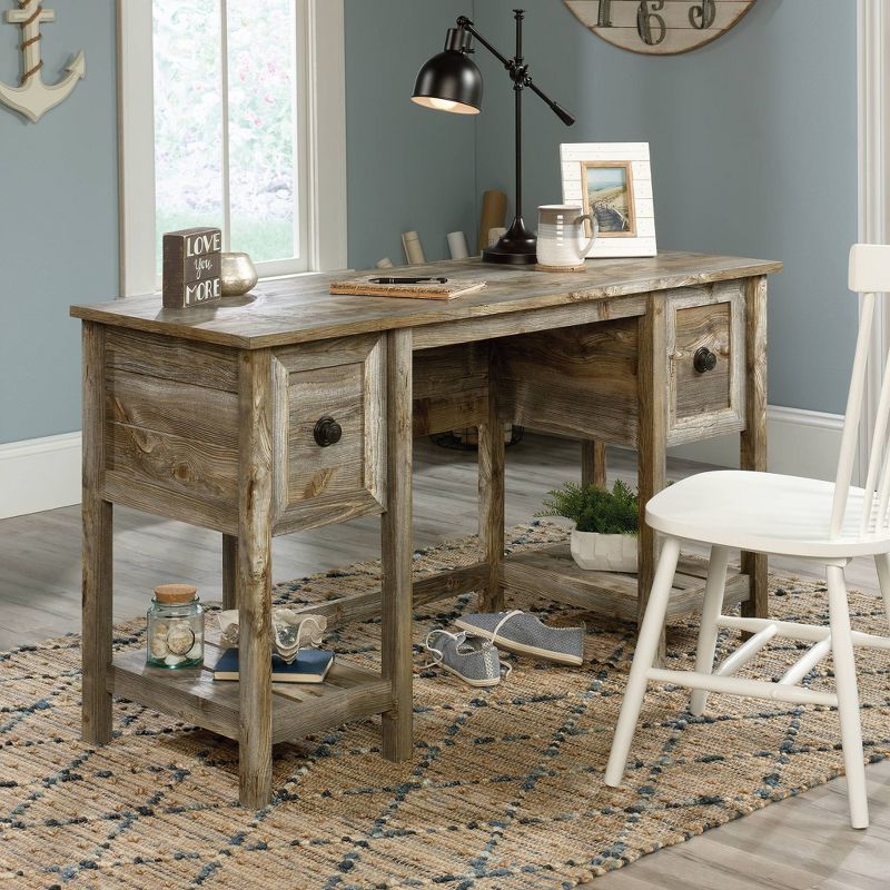 Granite Trace Desk Rustic Cedar - Sauder: Home Office Furniture, Wooden Writing Table, Storage Shelves, 3 of 8