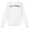 Modelo Wine, Glasses, Mosaic glass background EST 1925, Viva La Tradicion on White Long Sleeve Adult crew neck - 3 of 4