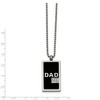 Black Bow Jewelry Two-Tone Stainless Steel and CZ Dad Dog Tag Necklace 24 Inch - 2 of 4