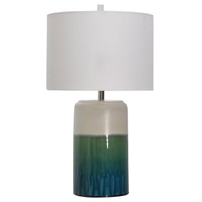 Bay St.Louis Ceramic Glazed Table Lamp with Fabric Shade White - StyleCraft