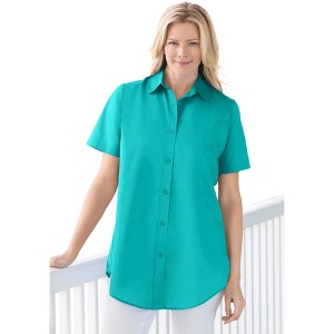 Woman Within Petite Perfect Short Sleeve Shirt - 1 of 4