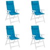 vidaXL Highback Chair Cushions 4 pcs Light Blue Oxford Fabric - 4 of 4