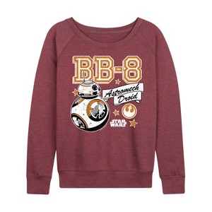 Women's - Star Wars: The Force Awakens - BB8 Lightweight French Terry Wide Neck Long Sleeve Graphic Shirt - 1 of 4