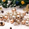 Aoibox Christmas Ornaments Set Champagne Shatterproof Ball Ornaments 32 Piece Pack for Tree Decor 1.57in 2.36in 3.15in Assorted Textures - 3 of 4