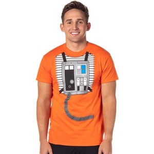 Seven Times Six Star Wars Mens' Luke Skywalker X-Wing Pilot Suit T-Shirt Orange - 1 of 4