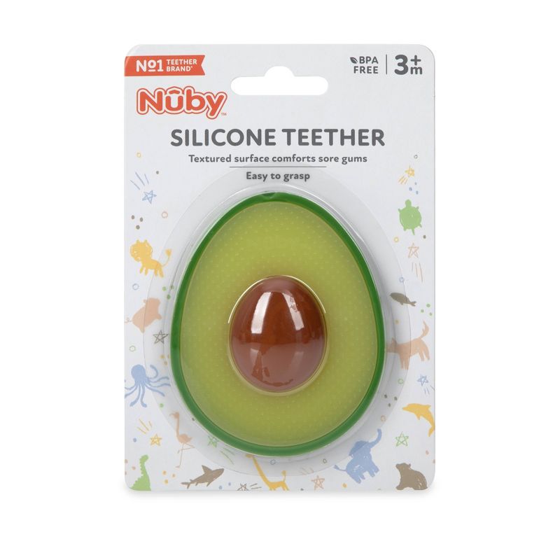 Nuby Silicone Fruit Teether - Avocado, 5 of 10