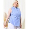 Agnes Orinda Women's Plus Size Sleeveless Office Work Button-Down Tank Top - 2 of 4