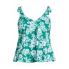 Lands' End Women's Chlorine Resistant V-neck Shoulder Tie Flutter Tankini Swimsuit Top - 3 of 4