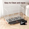 XBRIGH 42/38 Inch Dog Crates for Meidum Small Dogs Folding Metal Wire Cages Dog Kennels Pet Cage with Double-Door, Removable Tray White - 4 of 4