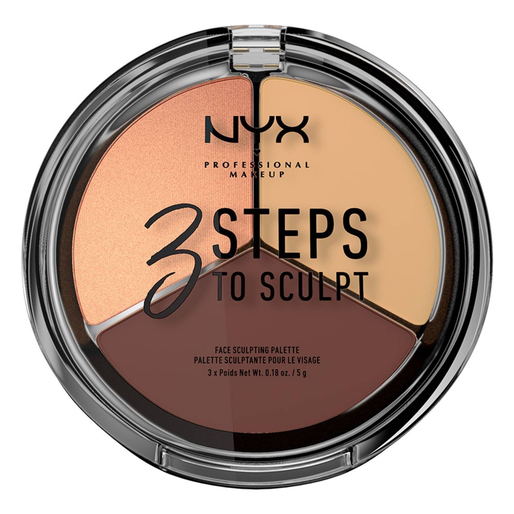 Photos - Foundation & Concealer NYX Professional Makeup 3 Steps to Sculpt Face Sculpting Pressed Powder Palette - Medium Wash - 0.54oz 