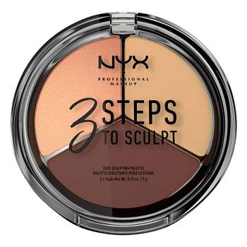 NYX Professional Makeup 3 Steps to Sculpt Face Sculpting Pressed Powder Palette - Medium Wash - 0.54oz