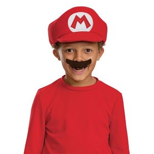 Disguise Super Mario Bros. Mario Hat and Mustache Child Costume Kit - 1 of 3