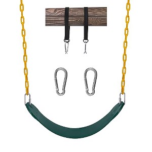 Sunnyglade Swings Seats Heavy Duty with 66" Chain,Playground Swing Set Accessories Replacement with Snap Hooks and Hanging Strap Support 440lb (Green) - 1 of 1