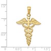 Black Bow Jewelry 14k Yellow Gold Large Caduceus Symbol Pendant - 4 of 4