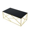 Vynxaria Modern Rectangular Coffee Accent Table - Black Tempered Glass Top, Gold Stainless Steel Frame for Living Room/Bedroom - 4 of 4