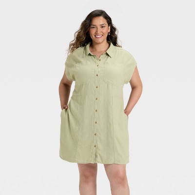 Women's Short Sleeve Mini Shirtdress - Universal Thread™
