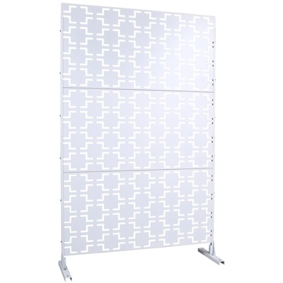 DSVIMOY Outdoor & Indoor Privacy Screen, Freestanding Decorative Privacy Screen for Deck Balcony Patio, White, 48"*76"*16"