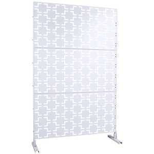 DSVIMOY Outdoor & Indoor Privacy Screen, Freestanding Decorative Privacy Screen for Deck Balcony Patio, White, 48"*76"*16" - 1 of 4