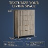 Rattan 7 Drawer Dresser, Wide Chest, Golden Handles, Wood Storage Organizer, Farmhouse TV Stand, Living Room, Dark Wood - 2 of 4