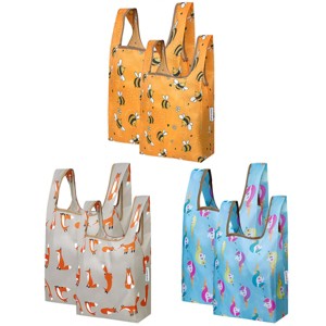 Wrapables JoliBag Nylon Reusable Grocery Bag, Set of 6 - 1 of 4