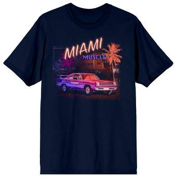 Car Fanatic Miami Muscle Crew Neck Short Sleeve Navy Men's T-shirt