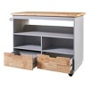 NicBex Mobile Kitchen Island Cart Kitchen Carts on Wheels with Storage on Wheel with 2 Drawers, Open Storage and Spice Rack for Kitchen - 3 of 4