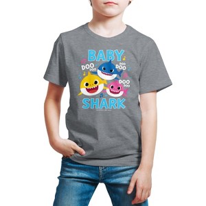 Boys' - Baby Shark - Baby Shark Family Doo Doo Doo Short Sleeve Graphic T-Shirt - 1 of 4