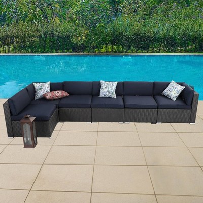 6pc Low-Back Rattan Sofa Set - Captiva Designs