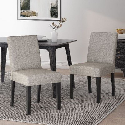 Upholstered Contemporary Armless Dining Chairs – Set of 2 Accent Side Leisure Chairs with Rubberwood Legs -Christopher Knight Home Wingback Chairs