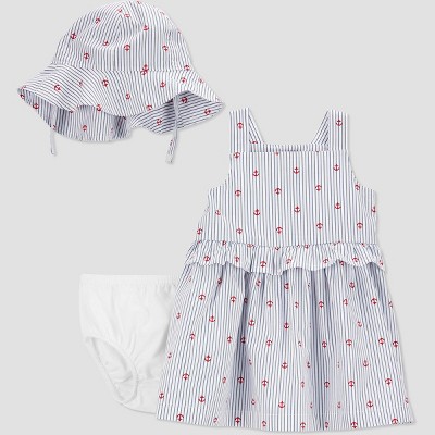 Image of Carter's Just One You®️ Baby Girls' Anchor Top & Bottom Set - Blue/Red 9M