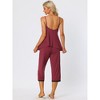 cheibear Womens Sleepwear Modal V-Neck Camisole with Capri Pants Pajama Set - 3 of 4