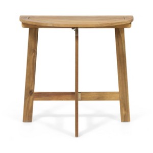 GDFStudio Pavillion Outdoor Acacia Wood Half Round Bistro Table - 1 of 4